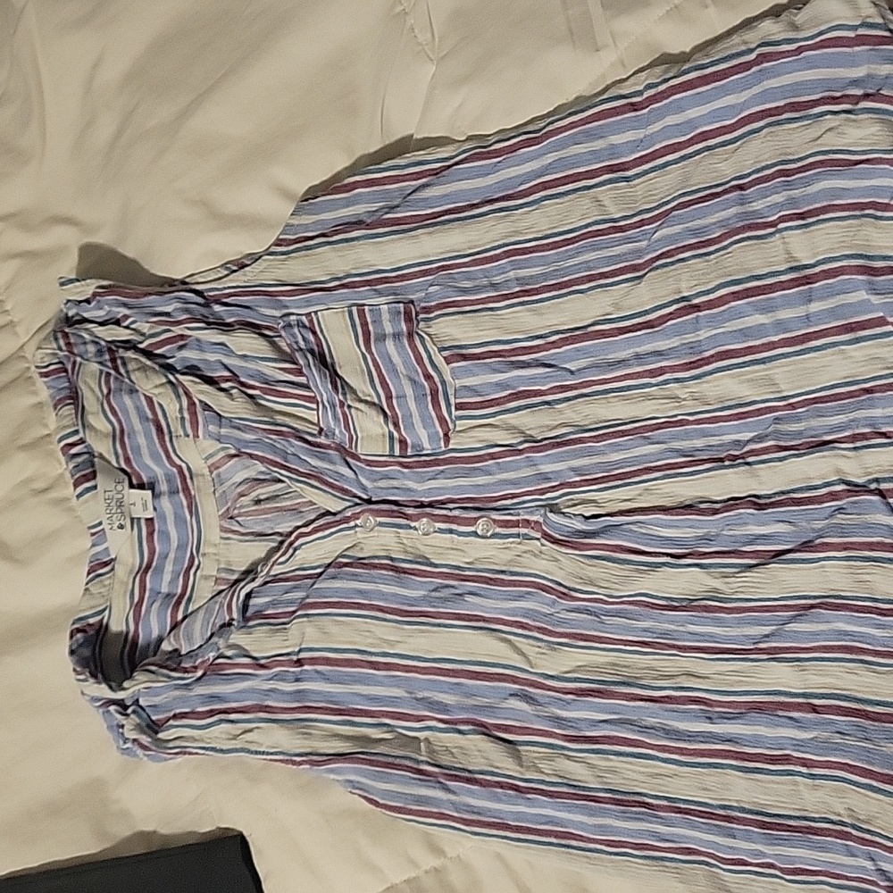 Striped Sleeveless Blouse